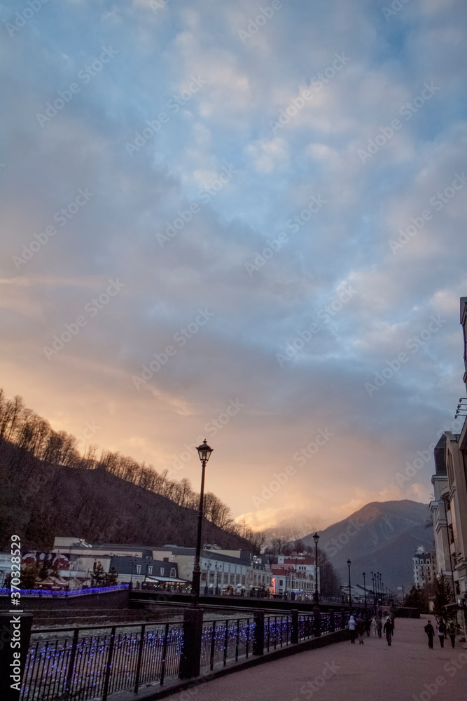 Evening in the mountains (Russia, Sochi)
