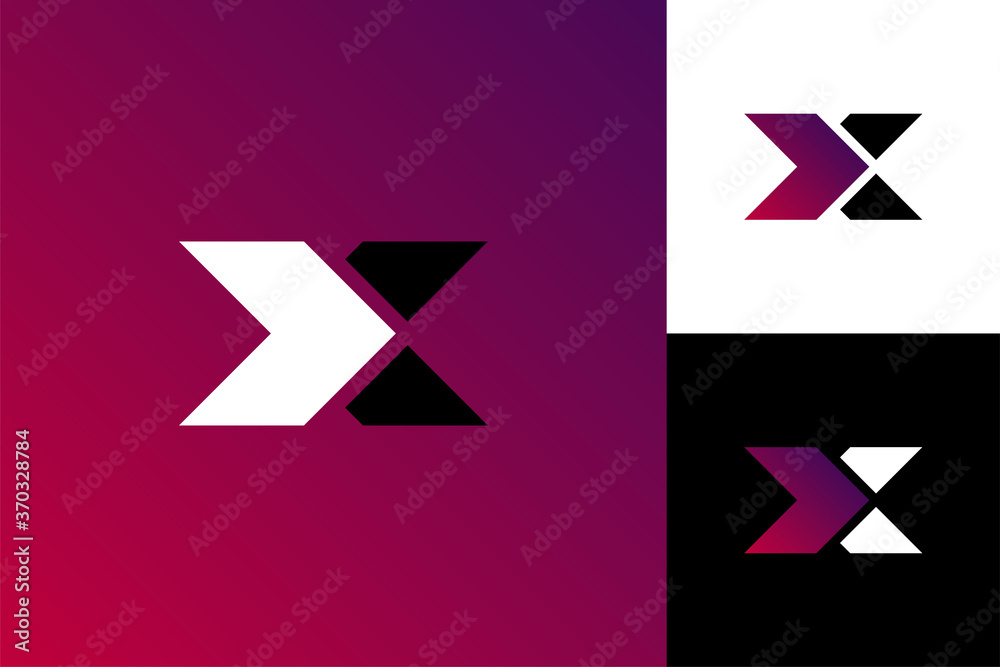 Vector graphic creative line alphabet symbol Letter X Vector graphic creative line alphabet symbol Letter X