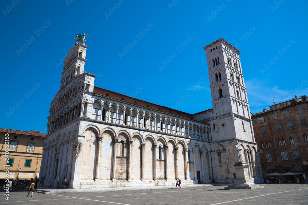 San Michele in Foro (translates as Saint Michael in the Forum) in the walled city of Lucca, Tuscany, Italy