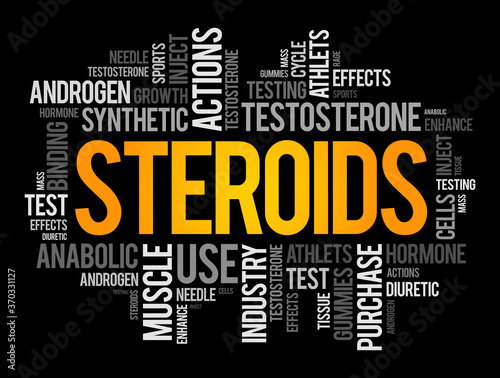 Steroids word cloud collage, health concept background