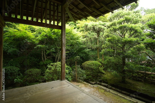 A beautiful Japanese garden of  Ryoan-ji Temple in Kyoto, Japan