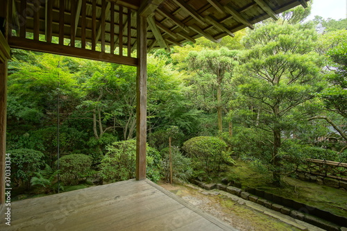 A beautiful Japanese garden of Ryoan-ji Temple in Kyoto, Japan