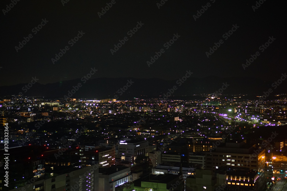 Night view of Kyoto seeing from Kyoto Station
