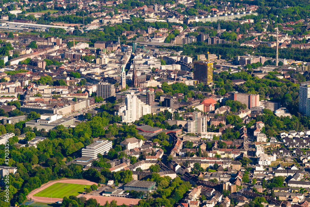 Aerial photo of the city of Gelsenkirchen in the Ruhrgebiet