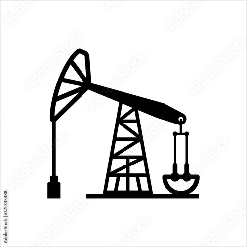 Oil Pump Jack Icon, Petroleum Extraction Equipment