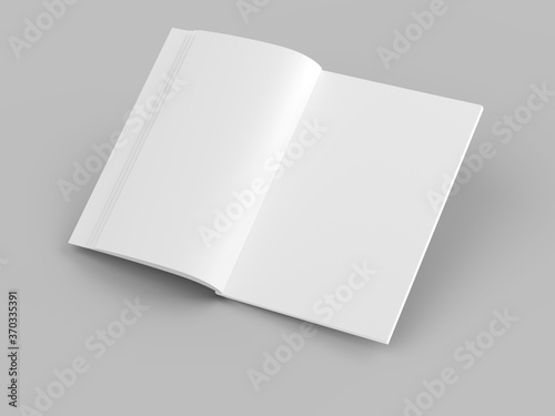 Open magazine with a glued binding. Vertical A4 format.