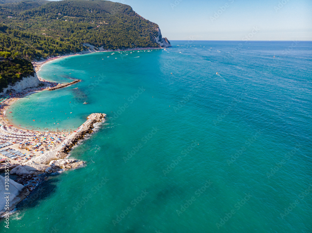 aerial view of the coastal line in Italy