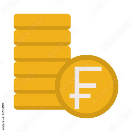 Banking & Finance, Franc coins, Flat color icon.