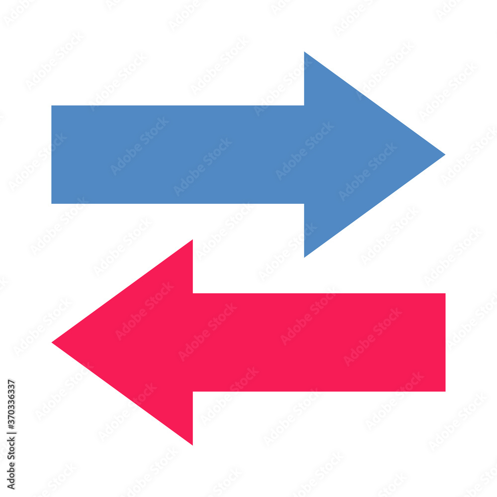 Banking & Finance, Arrows direction, Flat color icon. Banking & Finance, Arrows direction, Flat color icon.