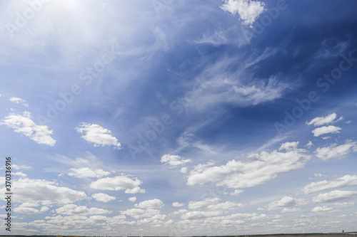 background of blue sky and white clouds. High quality photo