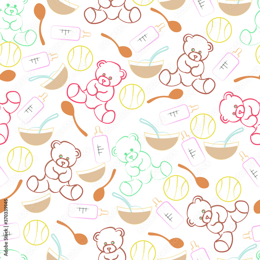baby background seamless pattern for cover blanket, greeting card baby shower