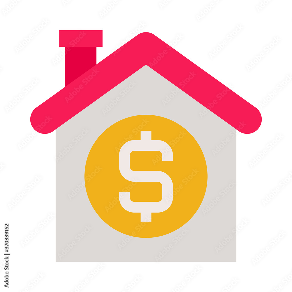 Banking & finance, Rent house, Flat color icon. Banking & finance, Rent house, Flat color icon.