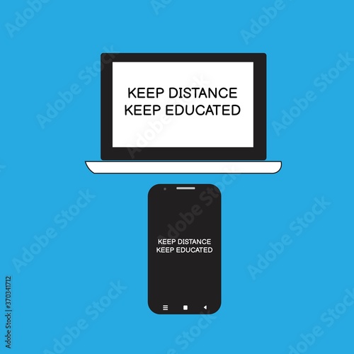 vector illustration keep distance keep educated