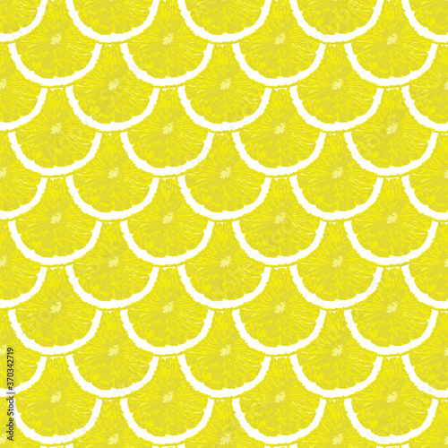 Classic Scales Geometric Lemon Slices Vector Seamless Pattern