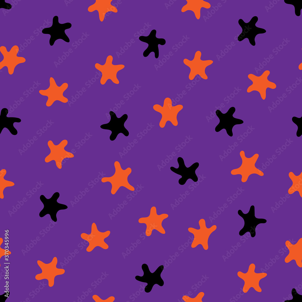 Cute pattern with stars. Vector illustration. Abstract decorative elements on violet background. For backdrops decoration, cards, wallpaper, textile, fabric, wrappers, additions to the design.