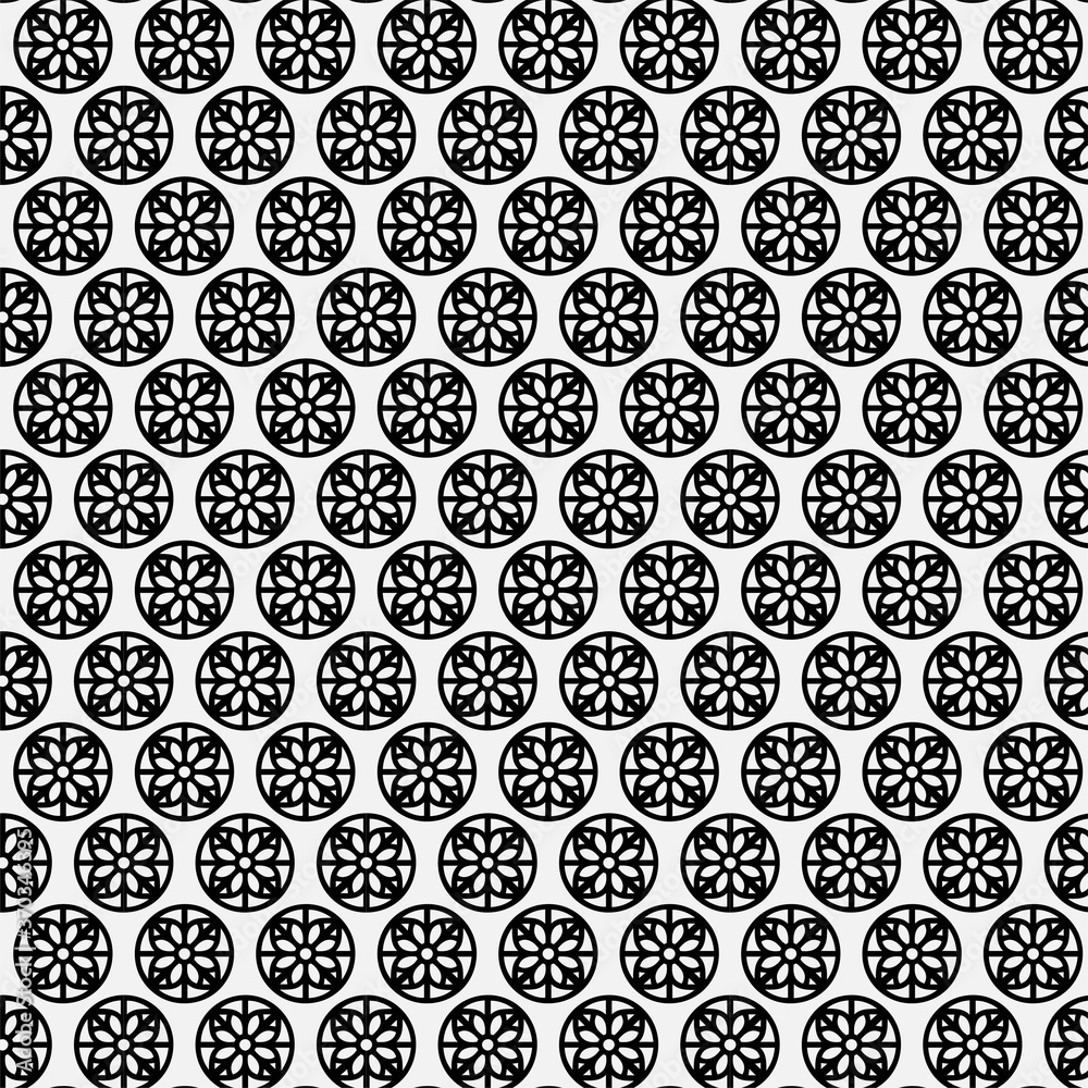 abstract pattern floral minimal black