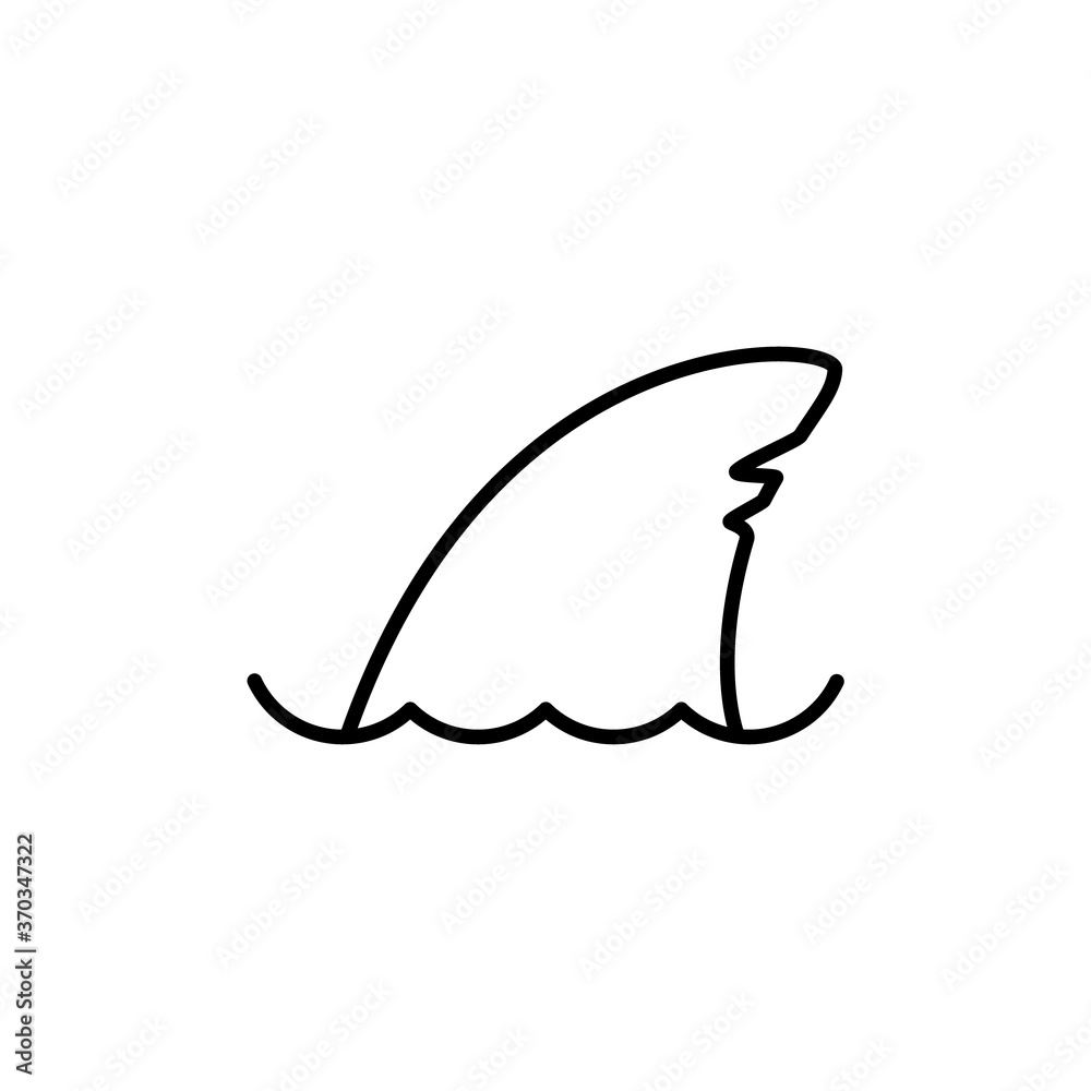 Shark line fin symbol vector illustration isolated on white background