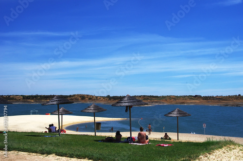 fluvial beach near Mourao village, south of Portugal