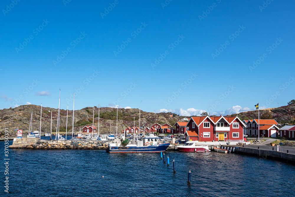 Hafen auf der Insel Dyrön in Schweden