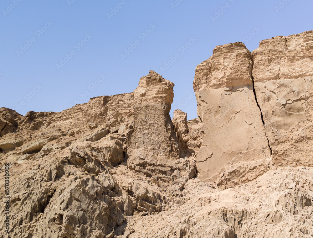 Lots wife - Eshet Lot is a  rock salt column on Mount Sodom - Sdom - on coast of Dead Sea in Israel. Reminiscent of shape of a woman dressed in a veil. Traditionally perceived as petrified wife of Lot