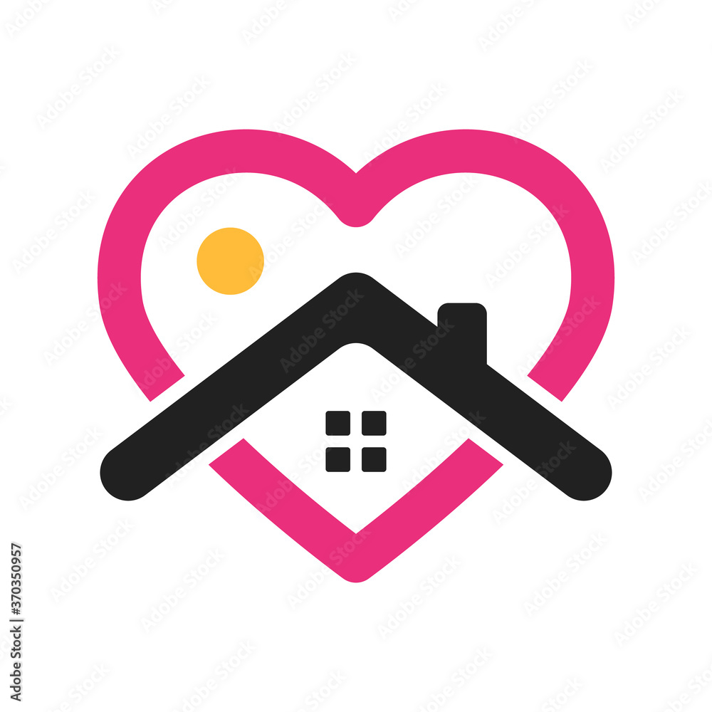 Stay home icon sticker for social media with black house roof and ...