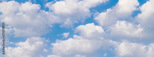 Panorama blue sky and white clouds.
