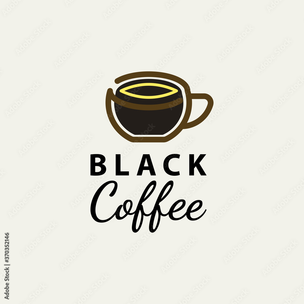 Black coffee logo vector illustration Black coffee logo vector illustration