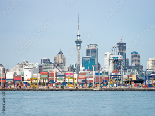 Auckland, New Zealand - Feb 14, 2020: The new construction on the port of Auckland, the largest commercial port in New Zealand. photo