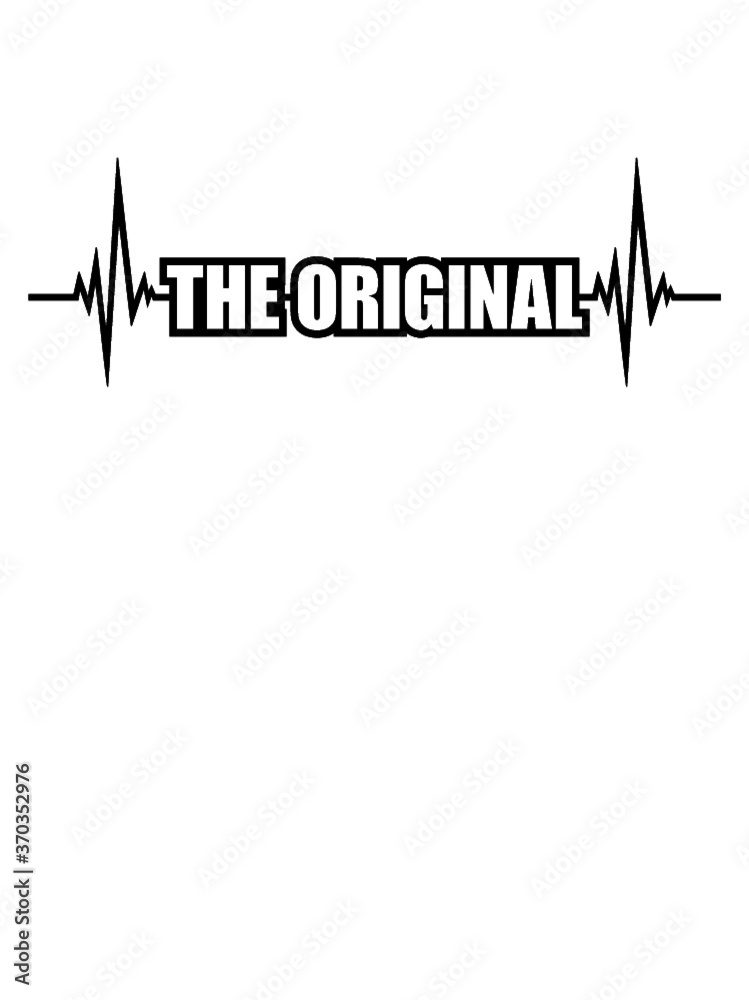 Obraz premium Puls The Original EKG text schreibschrift style
