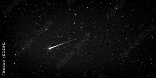 High quality meteor and comet universe on astrology horizontal background with stars in galaxy.