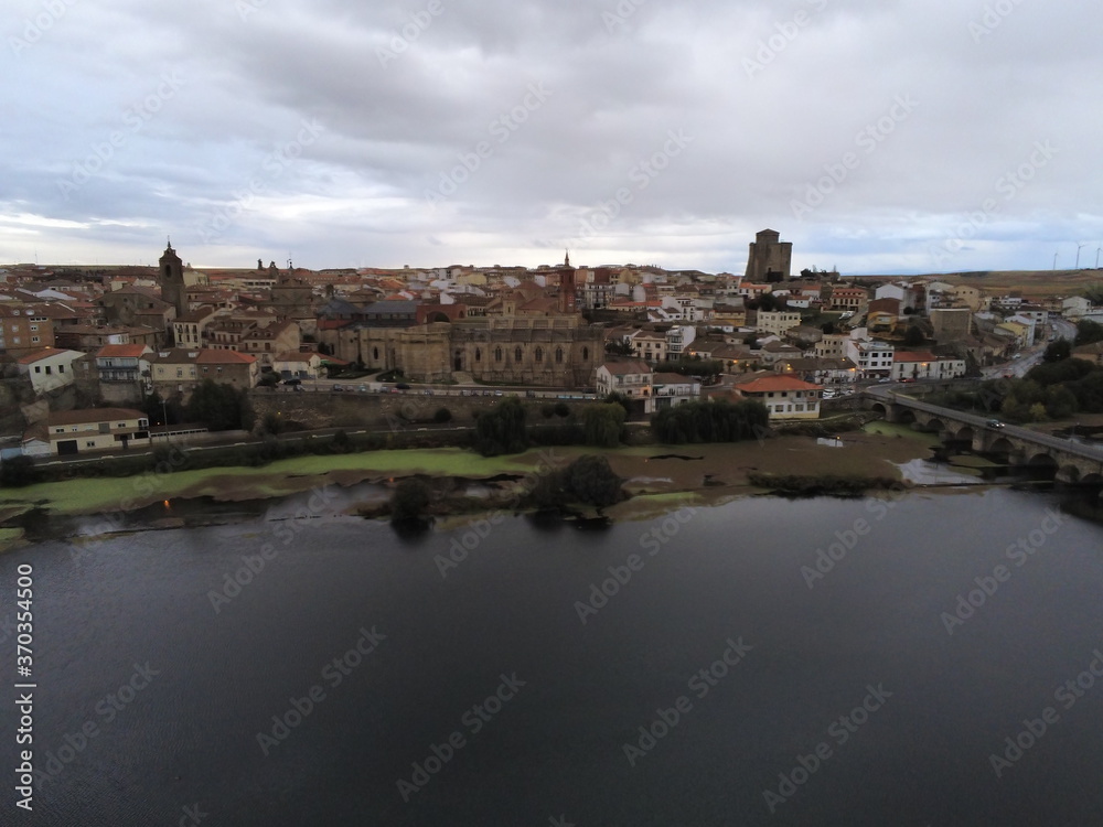 Alba de Tormes, village of Salamanca,Spain. Aerial Drone Photo