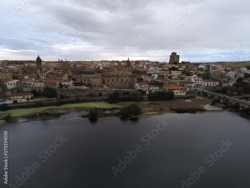 Alba de Tormes, village of Salamanca,Spain. Aerial Drone Photo