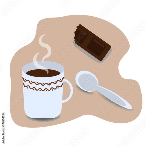 Mug with hot chocolate, great design for any purposes. Coffee drink. Home sweet home. EPS10