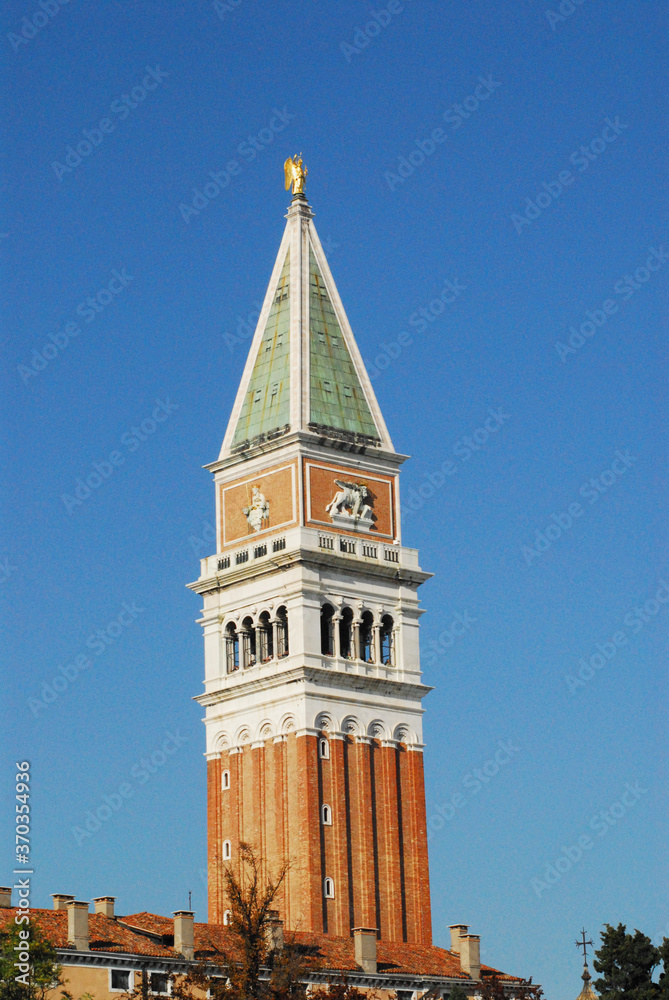 Italy- Venice- Close Up of the Bell Tower of St. Mark's Cathedral 5
