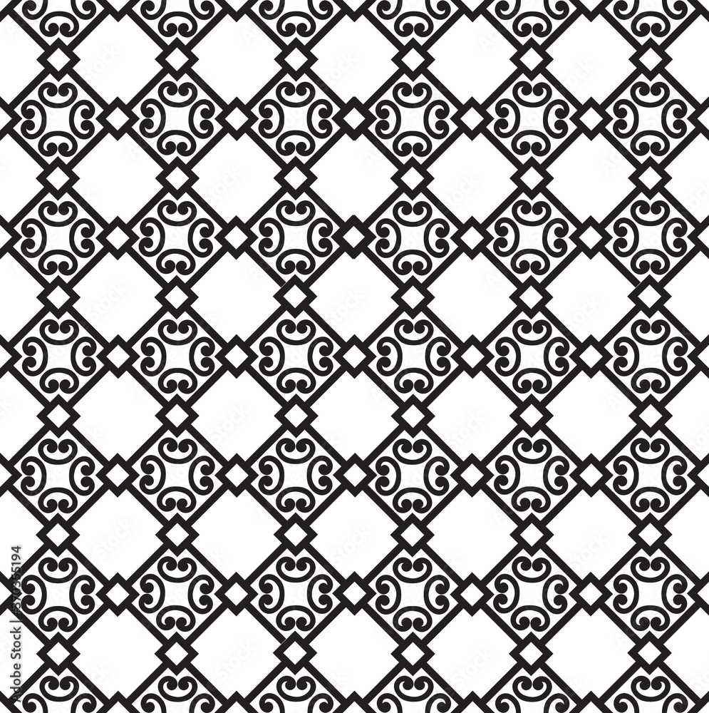 Abstract floral asian ornament. Seamless geometric pattern with swirl line ornament in oriental style. Abstract floral asian ornament. Seamless geometric pattern with swirl line ornament in oriental style.