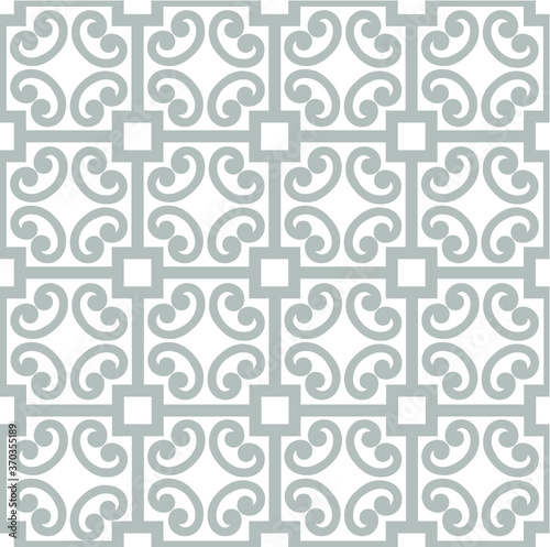 Abstract floral asian ornament. Seamless geometric pattern with swirl line ornament in oriental style.