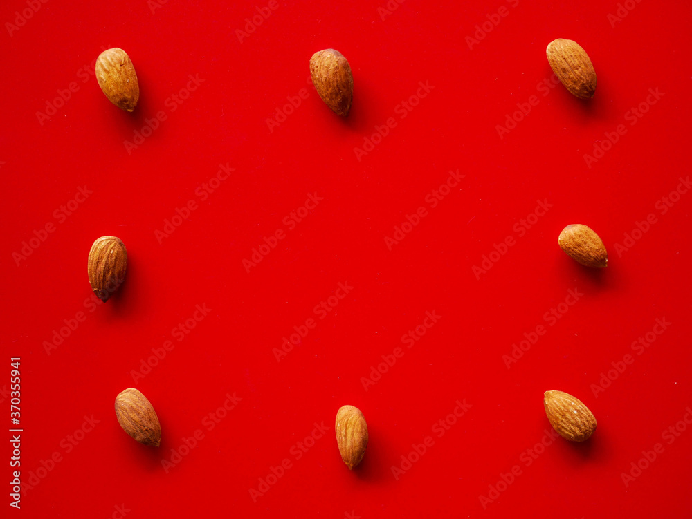Almonds isolated background Almonds isolated background