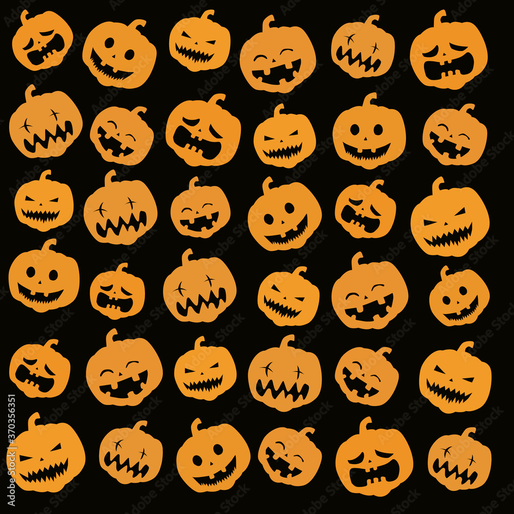 Seamless Halloween pattern on black background Seamless Halloween pattern on black background