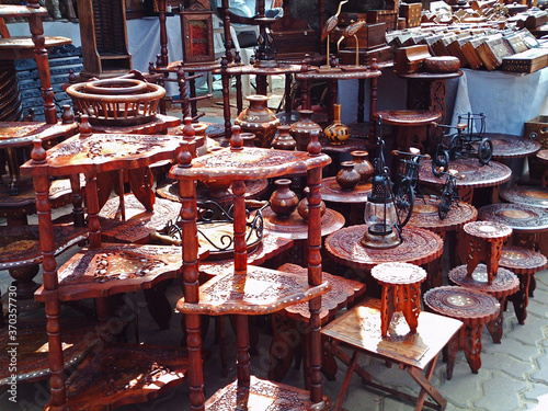 hand crafted wooden home decor furniture show piece shop