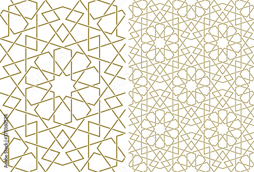 Seamless ornament in brown color.Islamic geometric pattern.