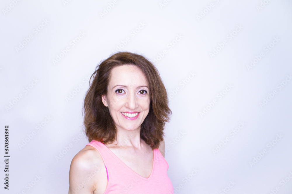 Portrait of woman with happy and positive expression Portrait of woman with happy and positive expression