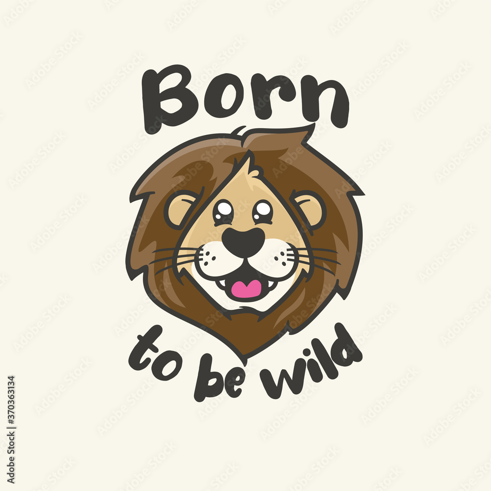 Funny lion head cartoon illustration Funny lion head cartoon illustration