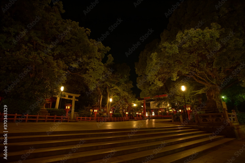 A cityscape of Kyoto at night, Japan A cityscape of Kyoto at night, Japan
