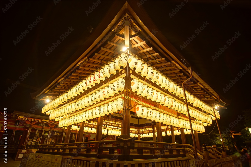 Shinto shrine at night in Kyoto, Japan