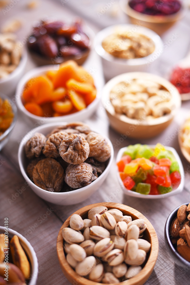 Composition with dried fruits and assorted nuts. Delicacies Composition with dried fruits and assorted nuts. Delicacies