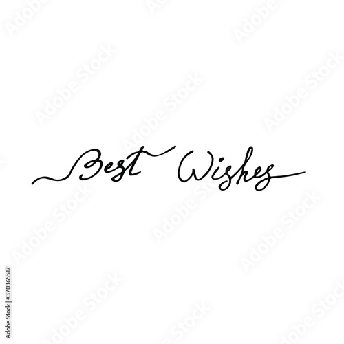 Vector handwritten Best wishes lettering text. 