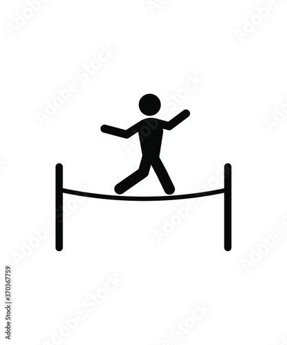 man balance on rope icon,vector best flat icon.