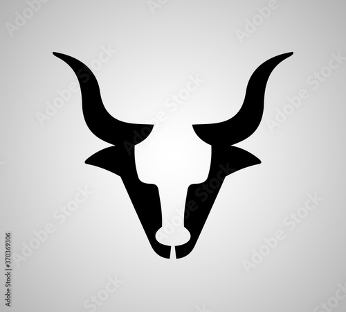 Bull Head Front View Abstract Illustration