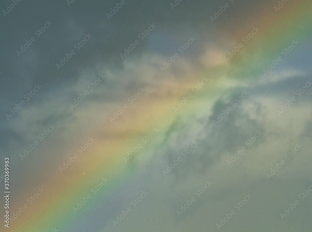 Closeup of a rainbow in the sky