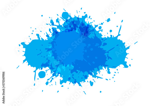 abstract vector splatter blue color design on isolated background. illustration vector design